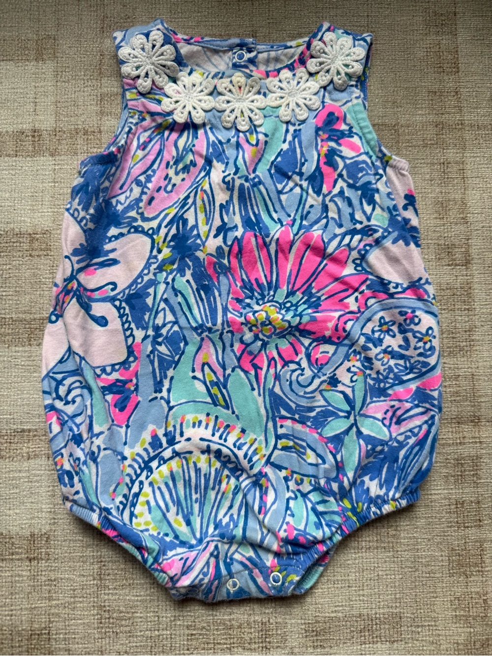 Lilly Pulitzer Infant Baby Girl Onesie Floral-Print